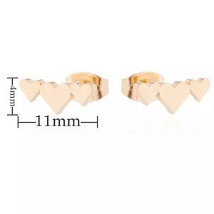 Gold Filled Triple Heart Earrings